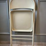 Duo de chaises pliantes en acier années 1980