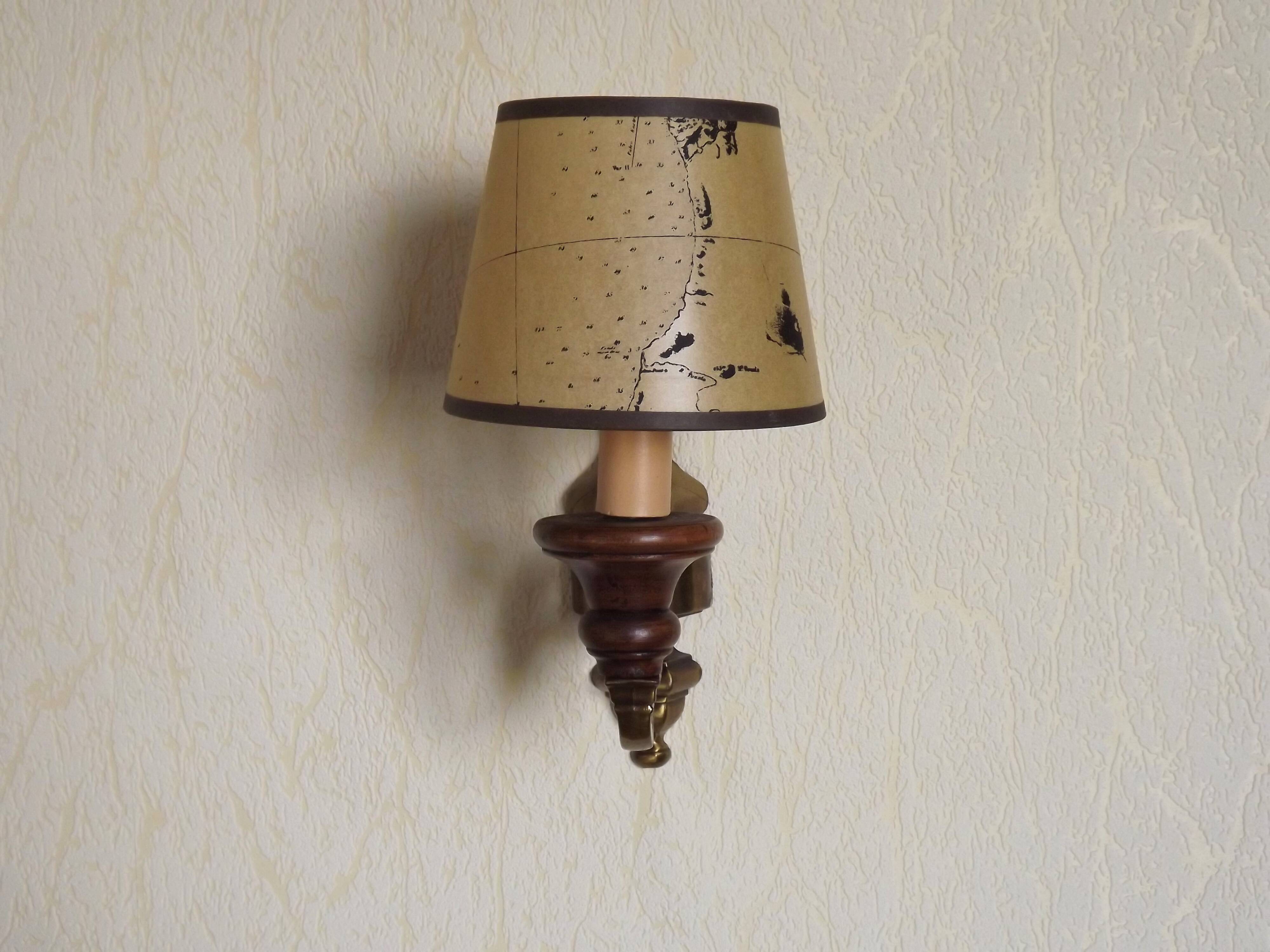 French Vintage Bronze Effect Metal Traditional Wall Light Card Shade 5169