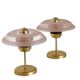 Pair of Art Deco bedside lamps in brass and etched glass