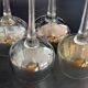 7 vintage iridescent foot glasses
