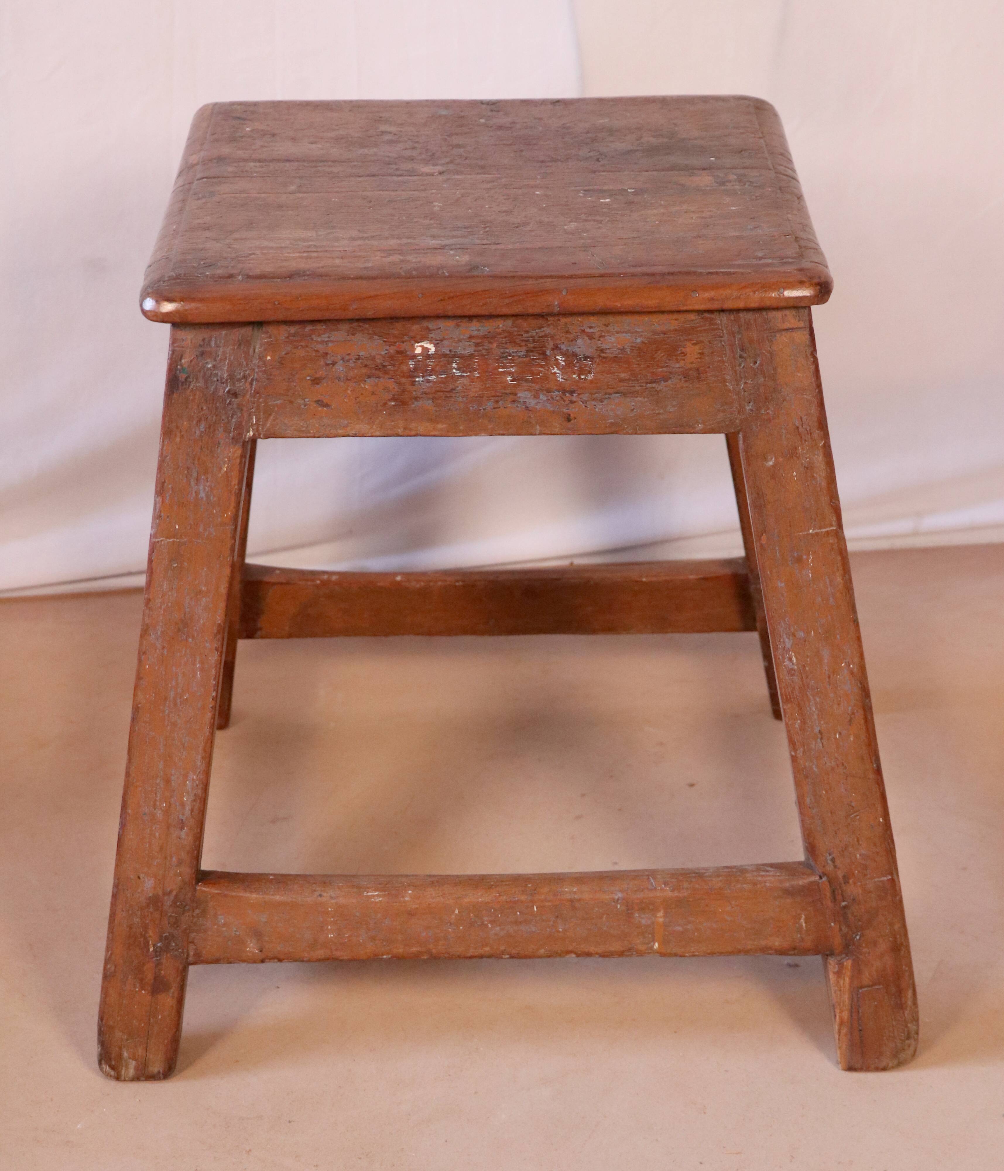 Old Burmese teak workshop stool