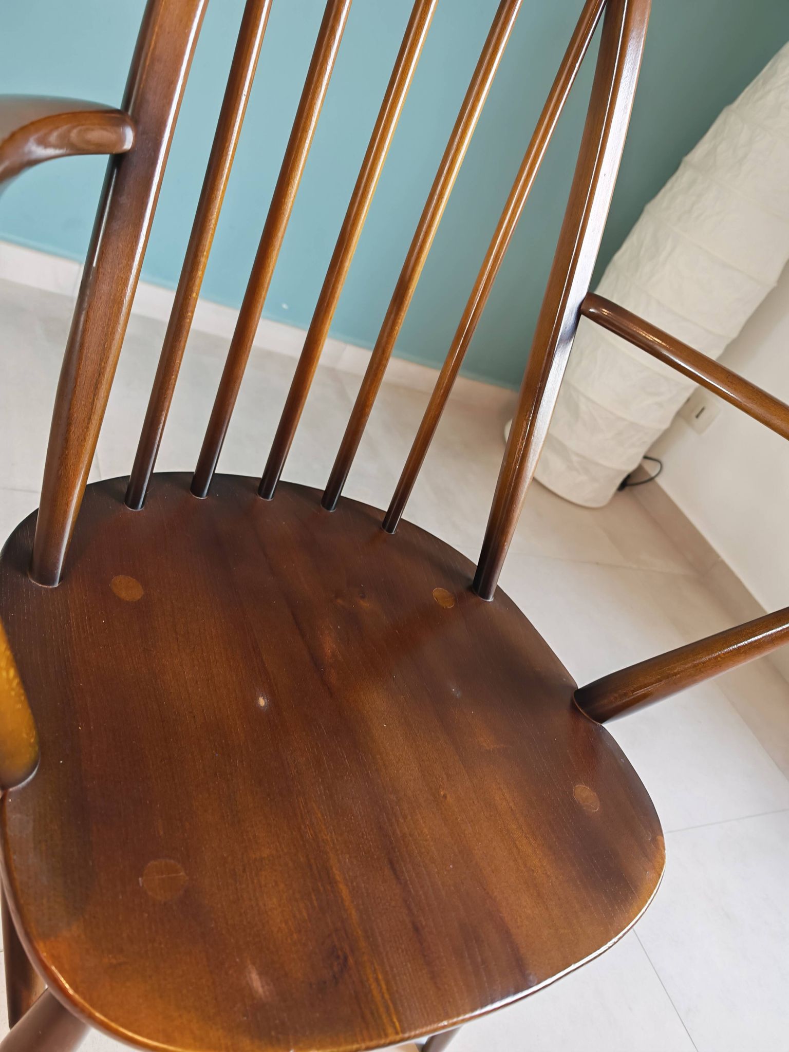 Chair & Armchair Set with Slats 1960 — Attributed to Ercol Goldsmith (St