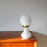 Globe lamp in white opaline, 1960