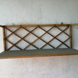 Vintage rattan wall shelf