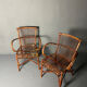 Paire de fauteuils en rotin 1930