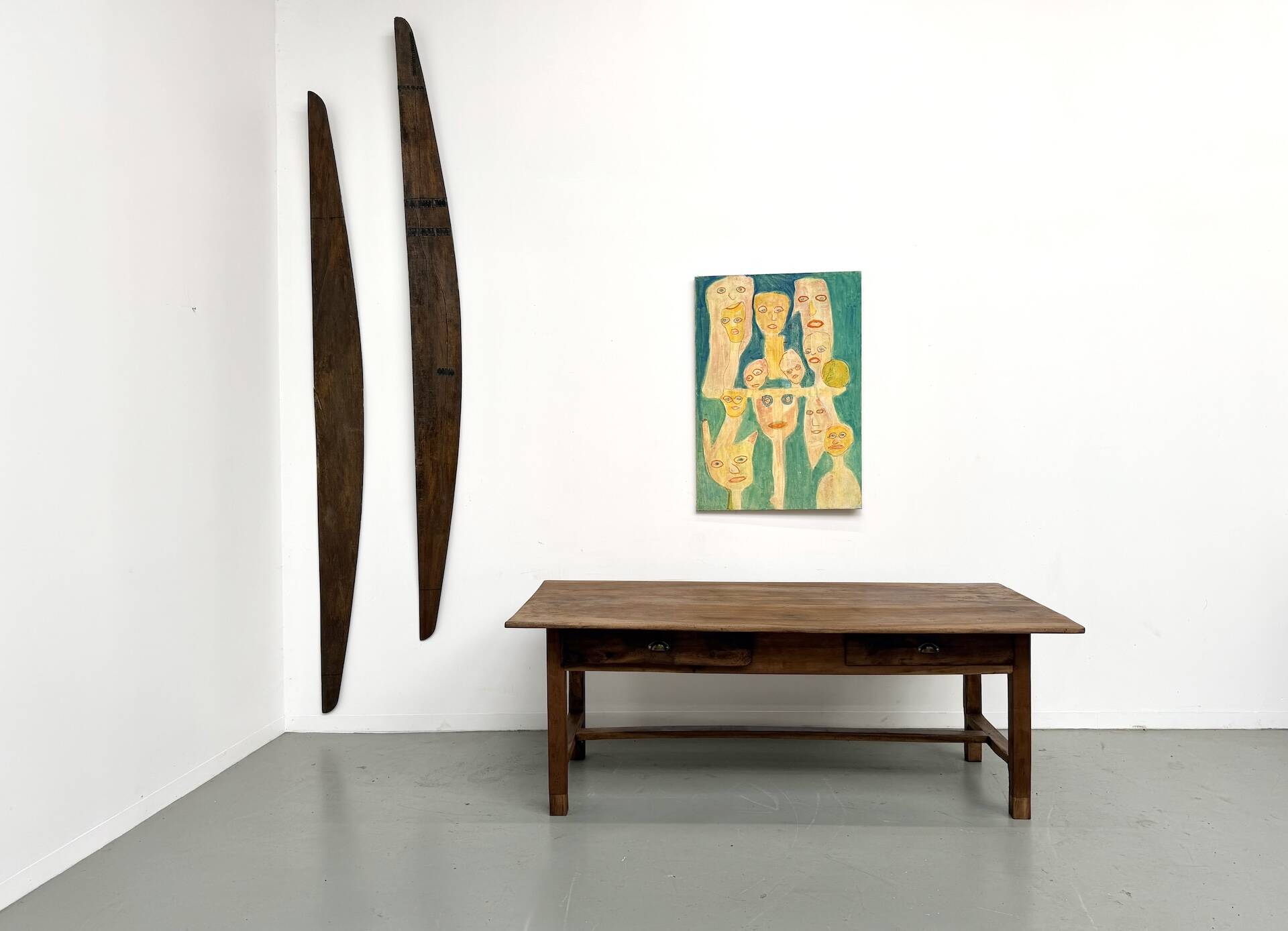 French farmhouse table in solid walnut, circa 1920