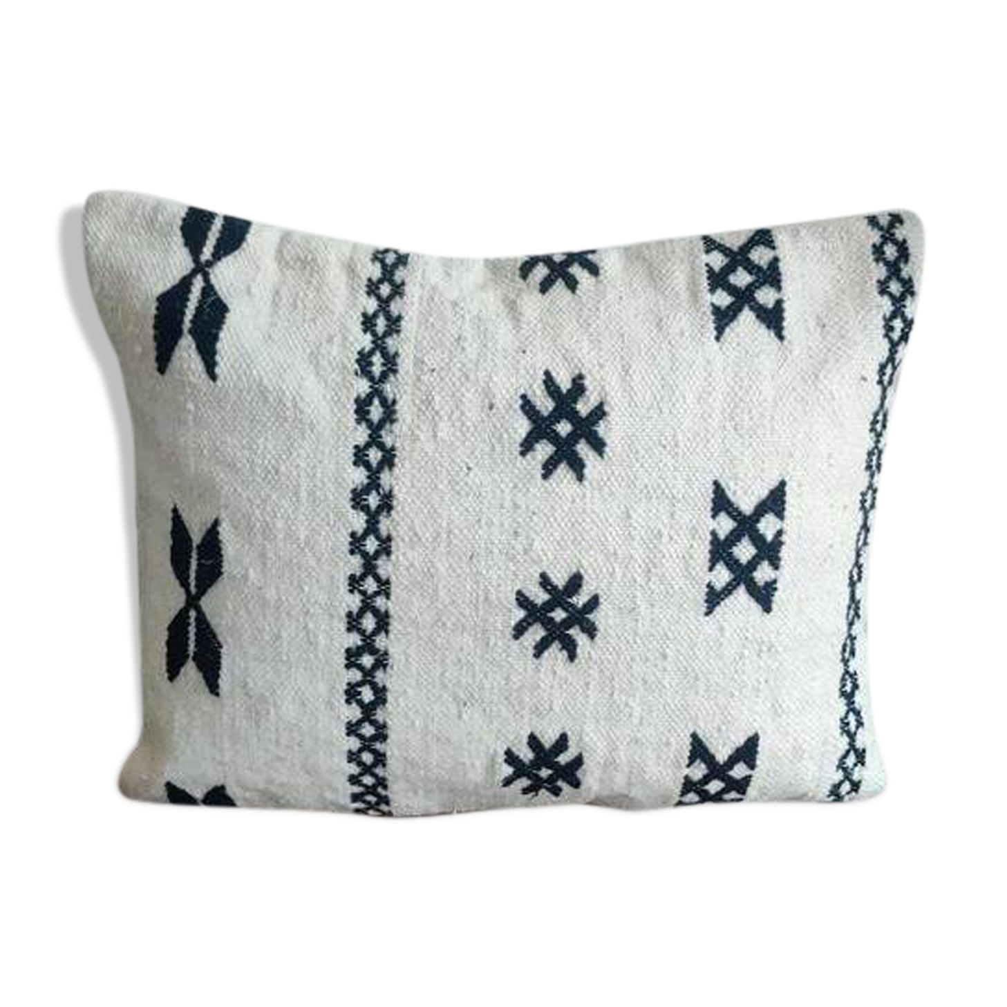 Black and white Moroccan bohemian cushion
