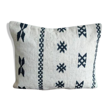 Black and white Moroccan bohemian cushion