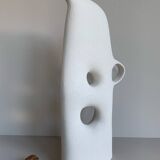 Raw white stoneware vase