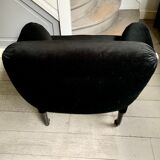 Fauteuil en velours noir Napoléon III