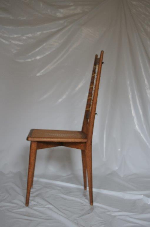 Chaises 1950 chêne, cannage et scoubidou