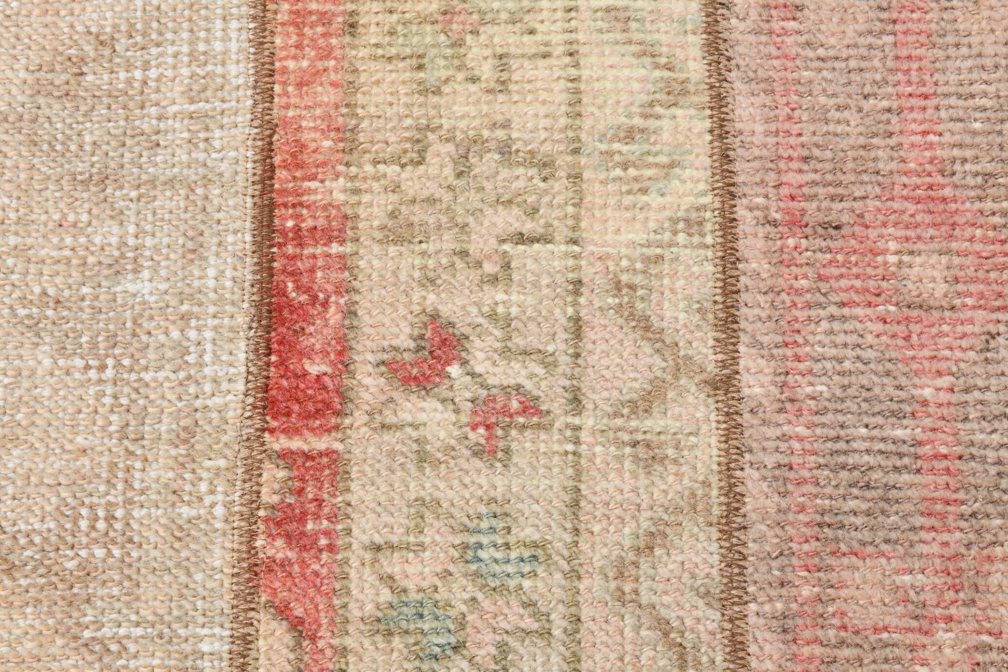 Soft & Pastel Vintage Runner Rug, 75x293Cm