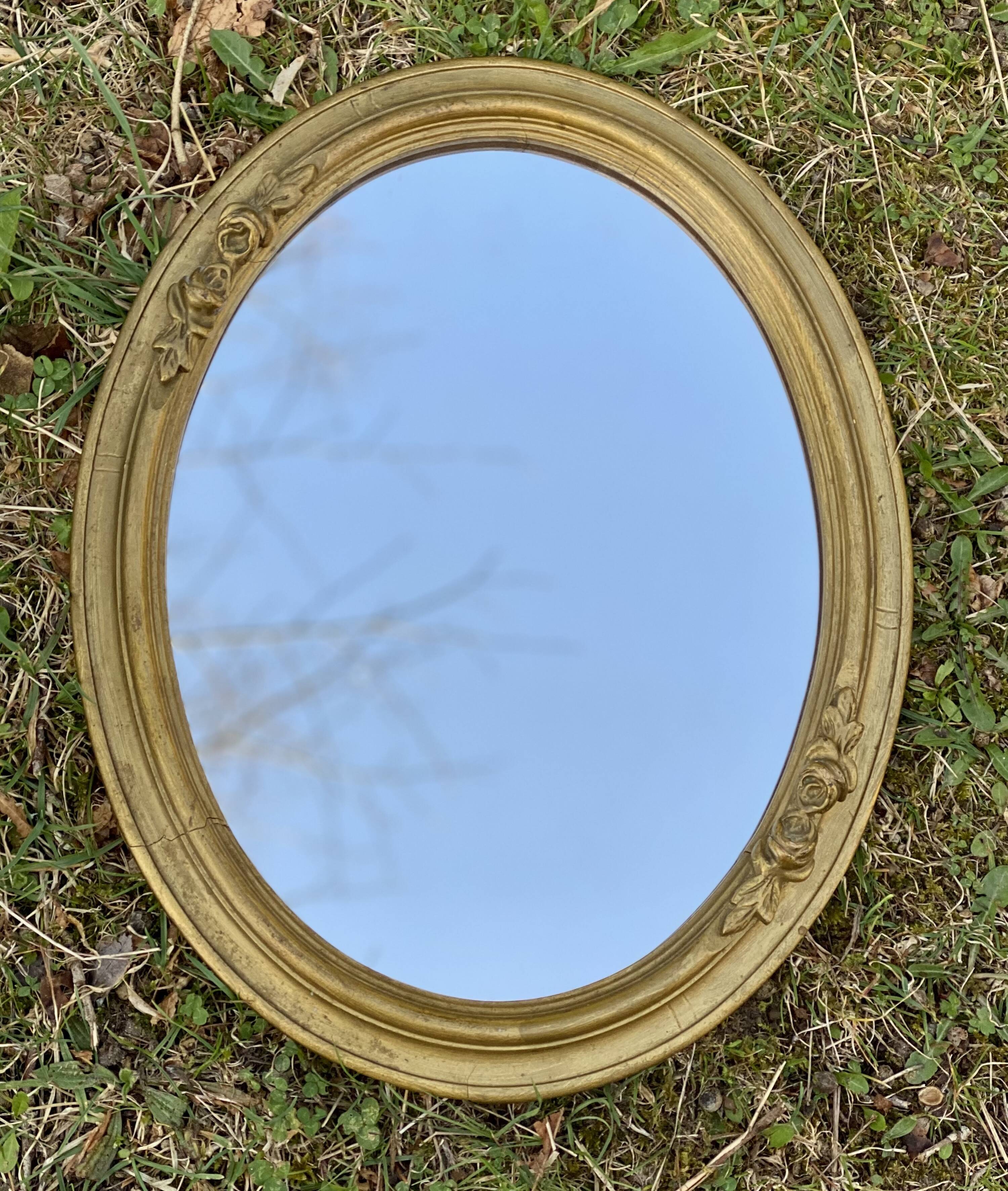 Miroir oval Art Déco