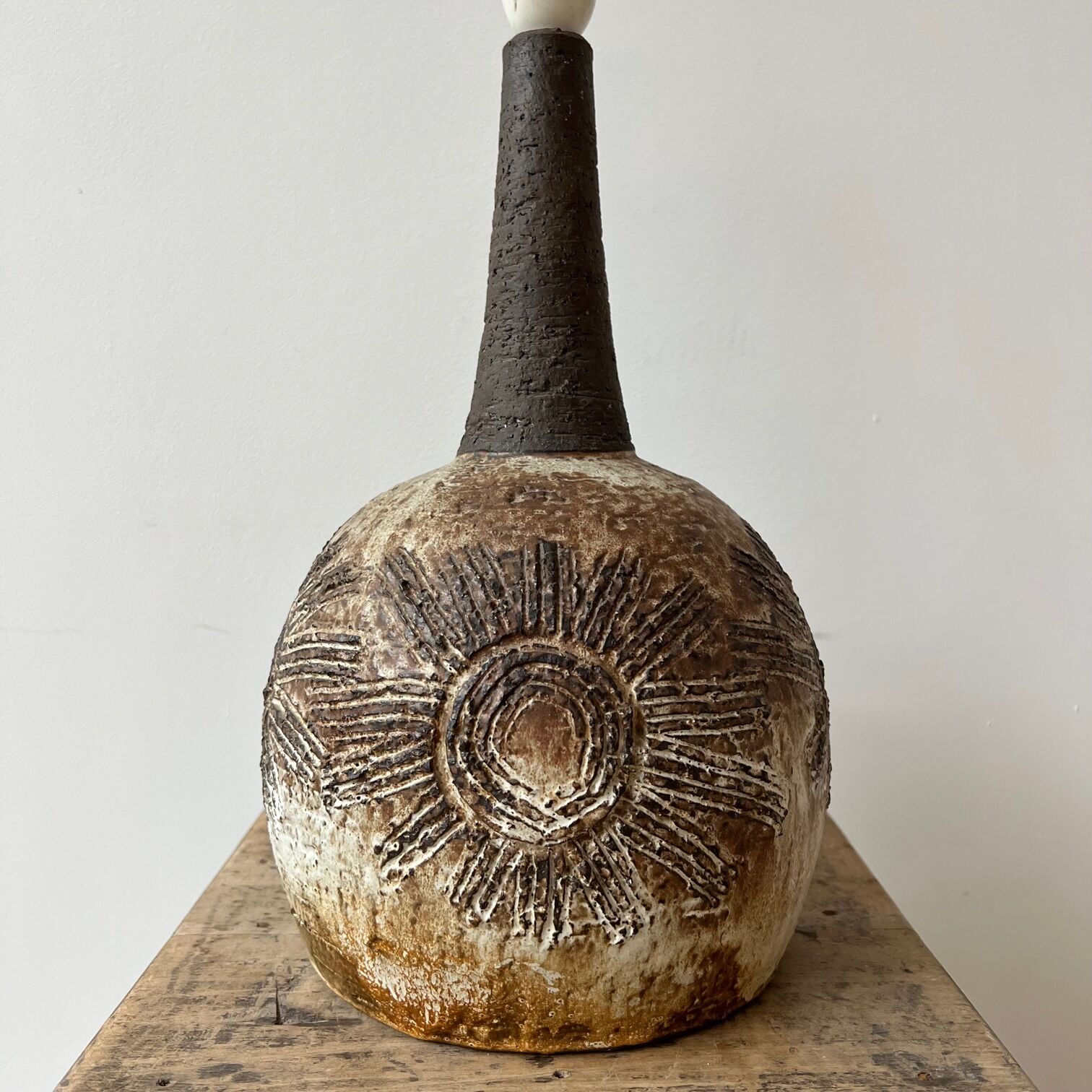 Danish mid-century ceramic table lamp base