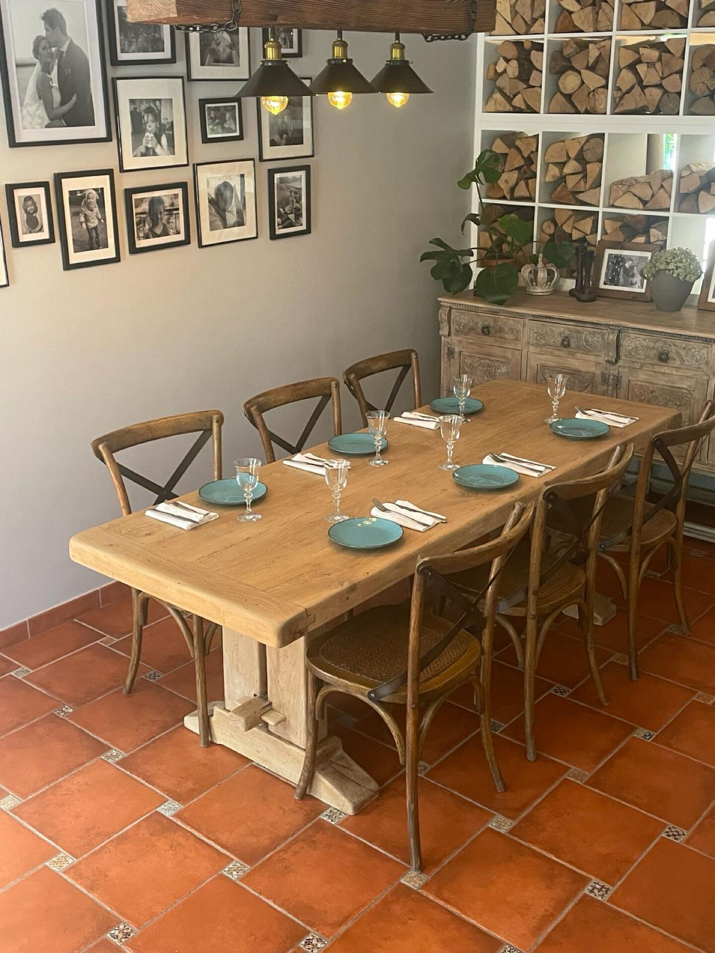 Large farmhouse table from Tonge in restored solid oak – 220 cm