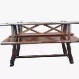 Brustalist table and 2 benches by Finnish designer Olavi Hänninen