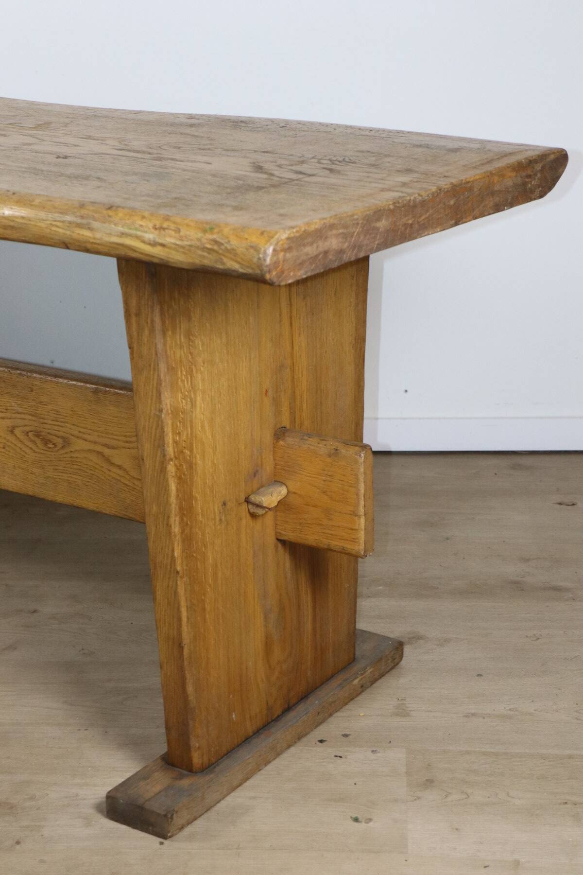 Brutalist solid wood dining table - 1950s/60s