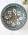 Vintage Moroccan plate in ceramic with filigree of alpaca and bone.