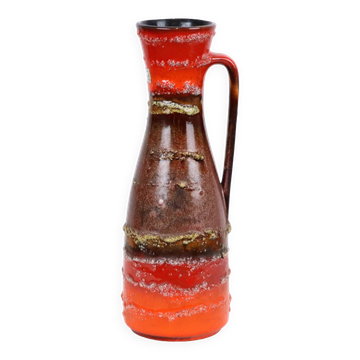 Vase de lave Carstens Allemagne de l’Ouest goutte à goutte rouge orange glaçure 6013-30