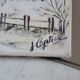Oil painting on canvas village and landscape winter vintage signed