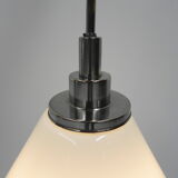Art Deco school lamp with white glass shade