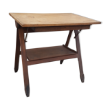 Drawing table wood and vintage metal