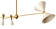 Lustre asymétrique butterfly blanc et doré