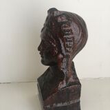 Glazed cast iron bust