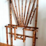Art nouveau coat rack in tiger-print bamboo