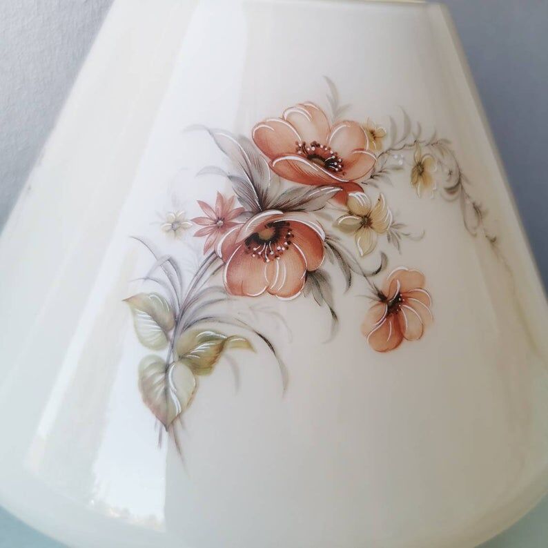 Super beautiful glass glass mushroom table lamp 70s