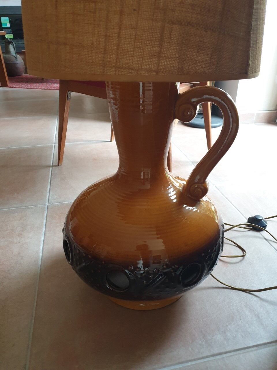 Ceramic floor lamp 70s