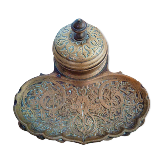 Old bronze inkwell