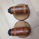 Pair of wall lights in rattan and caning