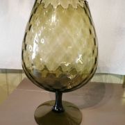 Vase tulipe vintage verre ambré