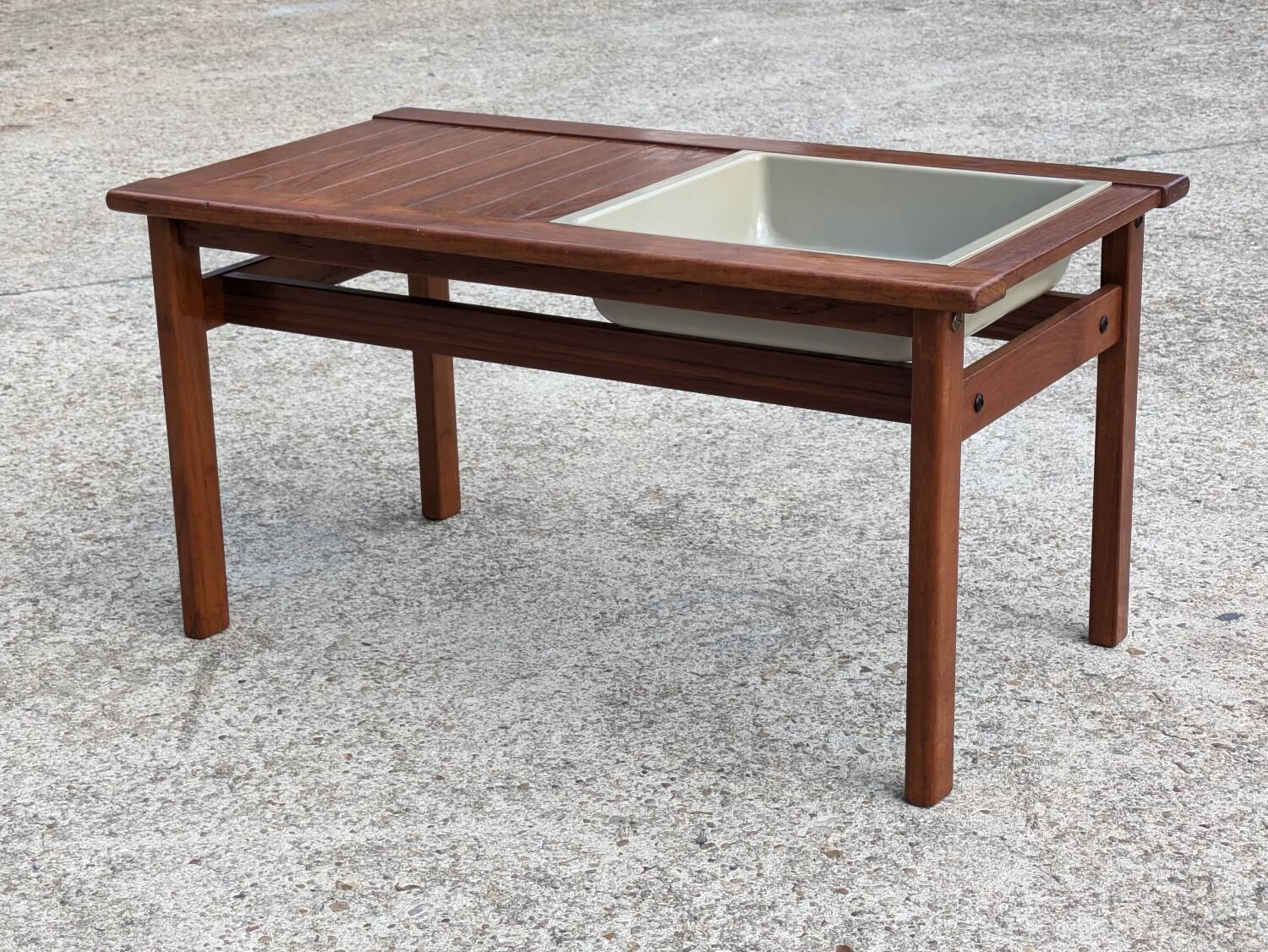 Vintage Scandinavian teak planter coffee table – 1960s