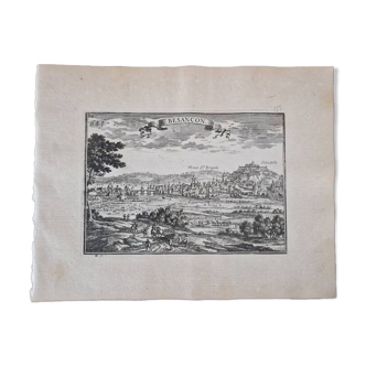 Gravure sur cuivre XVIIème siècle  "Besançon"  Par Sébastien de Pontault de Beaulieu (1612-1674)