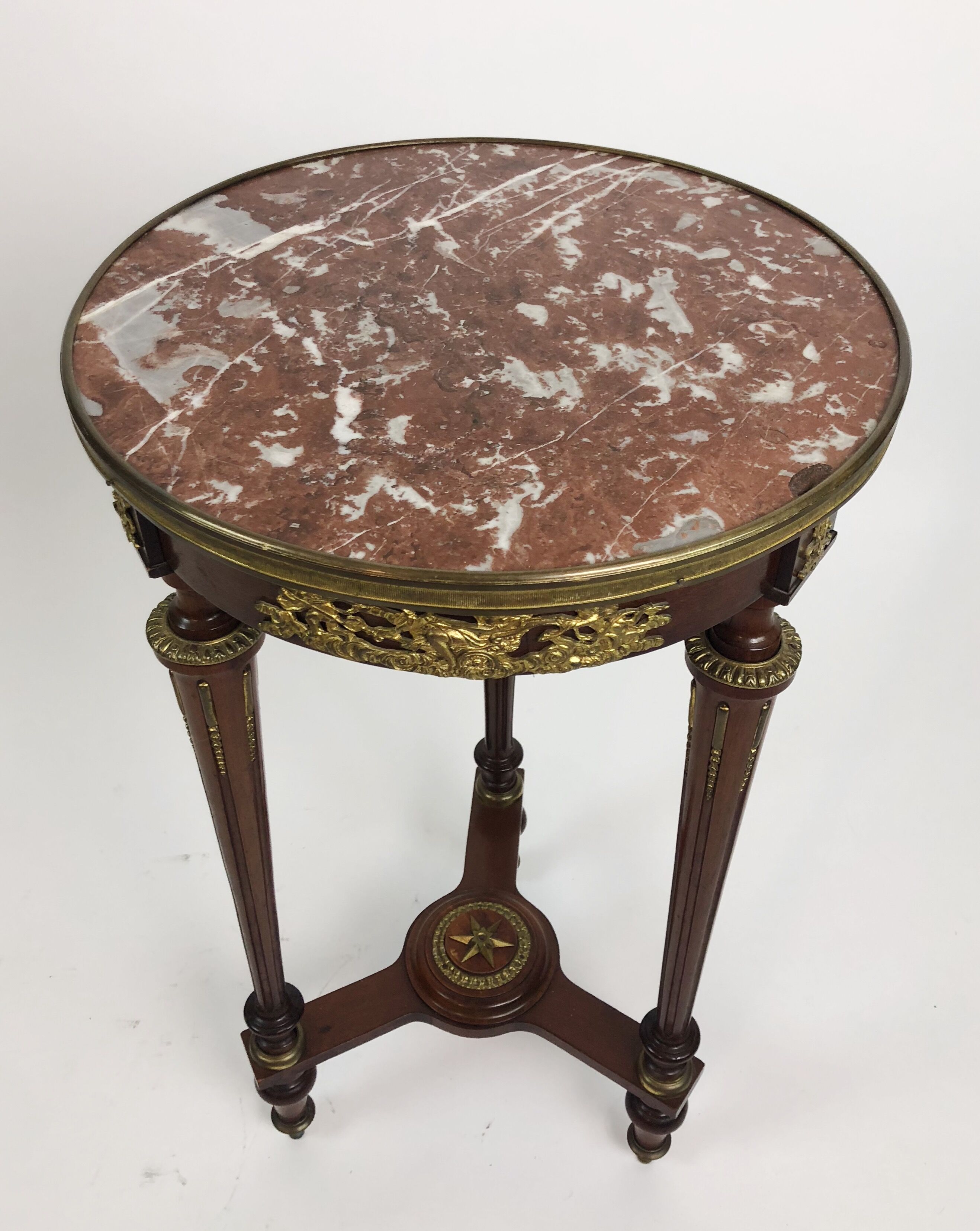 Side table Napoleon III wooden decorated with bronze