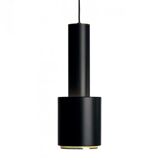 Alvar Aalto A110 Hand Grenade pendant lamp in black with brass