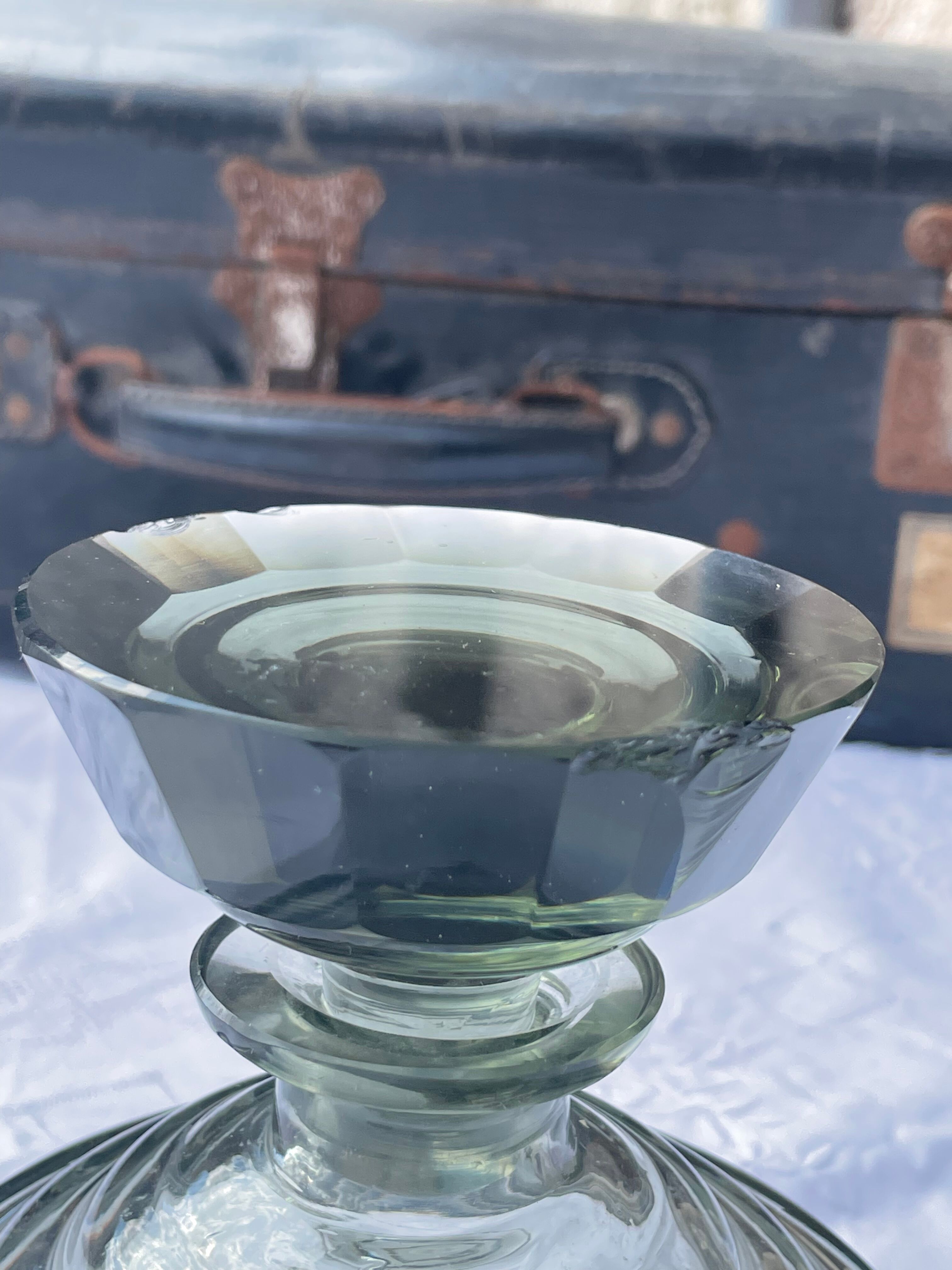 Carafe art deco blue green 1930