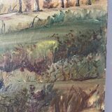 Spring landscape with tree, signed