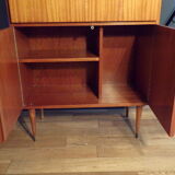 Vintage teak and leather secretary