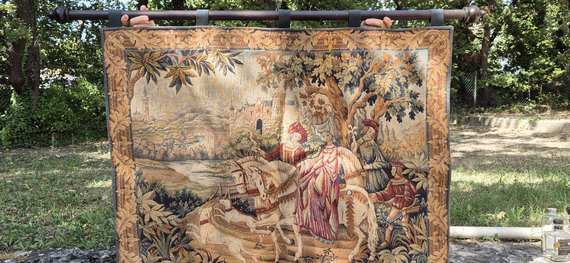 Tapisserie murale vintage Marc Waymel La Chasse Royale