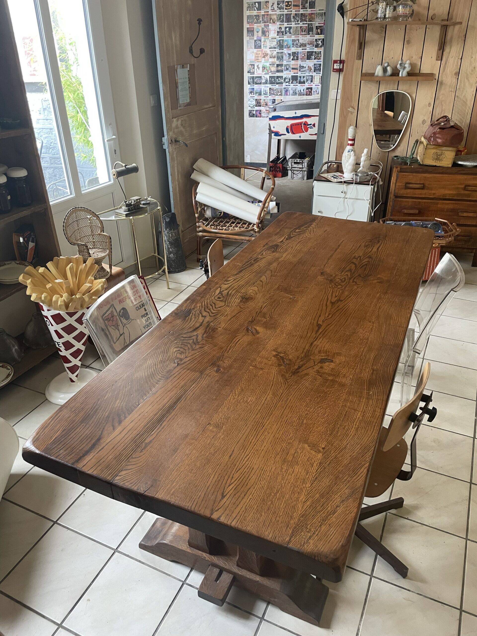 Solid wood farmhouse table