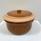 Large glazed terracotta cassoulet dish
