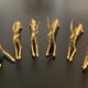 6 porte-couteaux forme antilope en laiton
