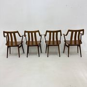 Lot de 4 chaises de salle à manger en contreplaqué, années 1960