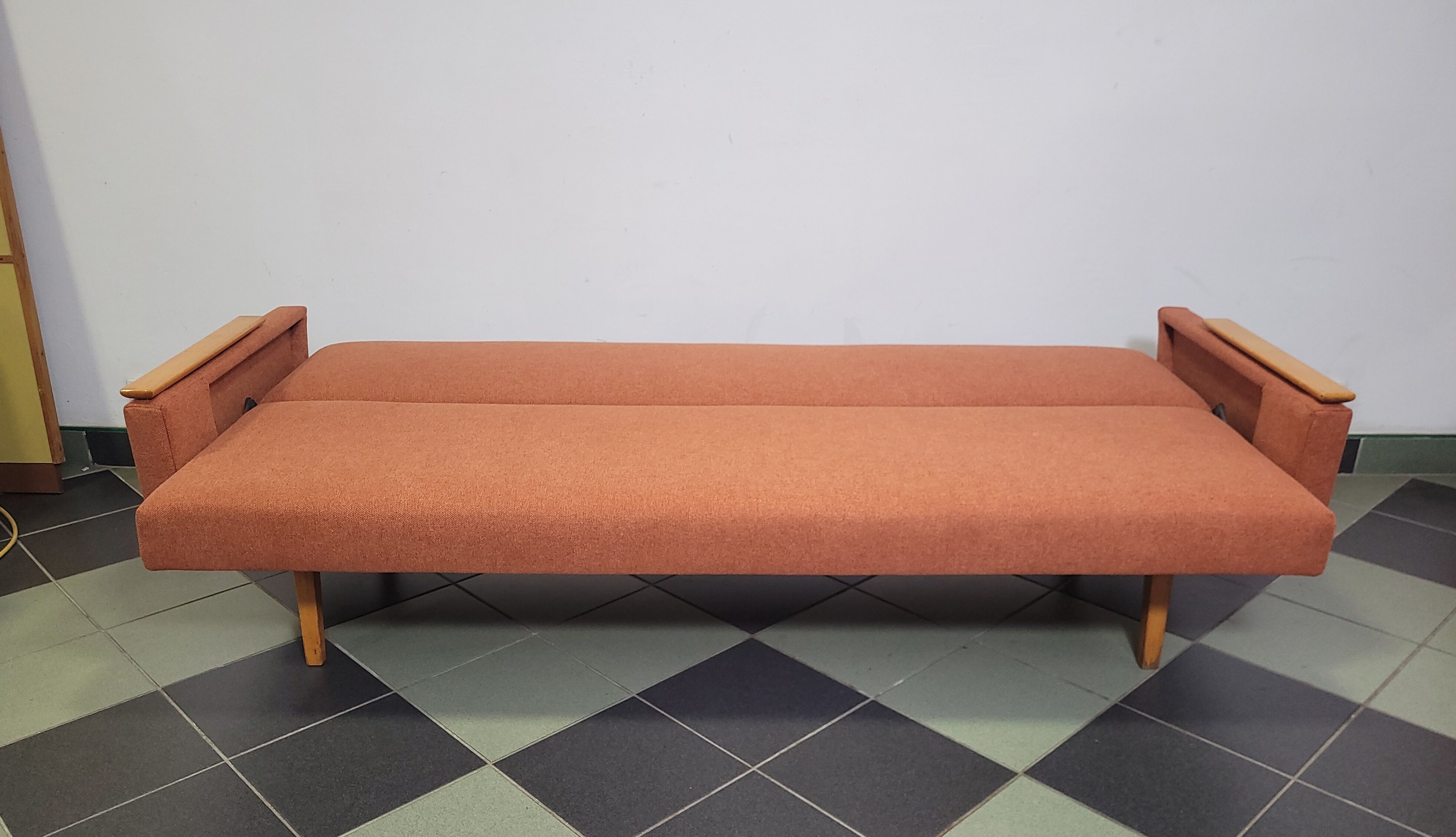 Mier Topolčany Design reclining sofa Czechoslovakia 1960s.