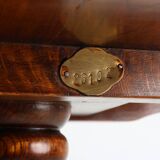 20th Century English small round tilt top table in solid oak, UK