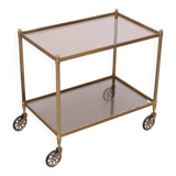Hollywood Regency Brass Serving Trolley 1970s