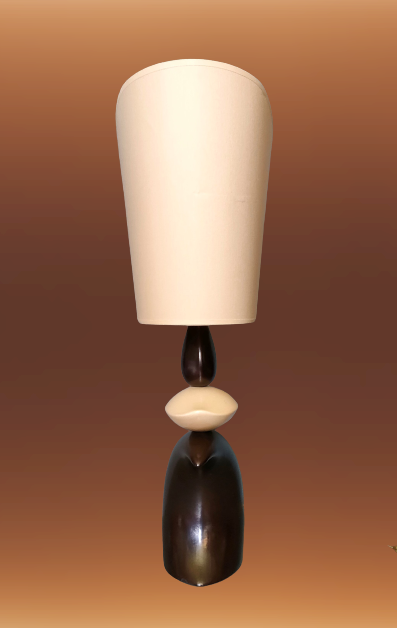 Louis Drimmer stylized lamp boat on the wave - ceramic enamelled two colors - 70s